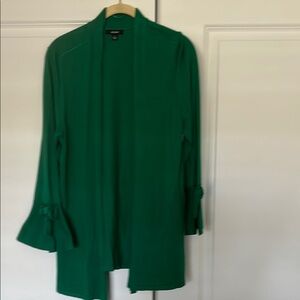 Green Open Front Cardigan